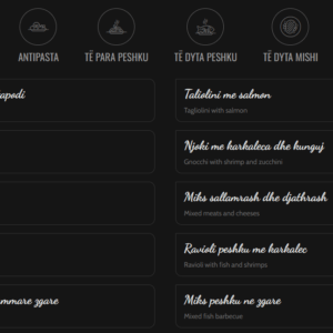 rimini restorant menu