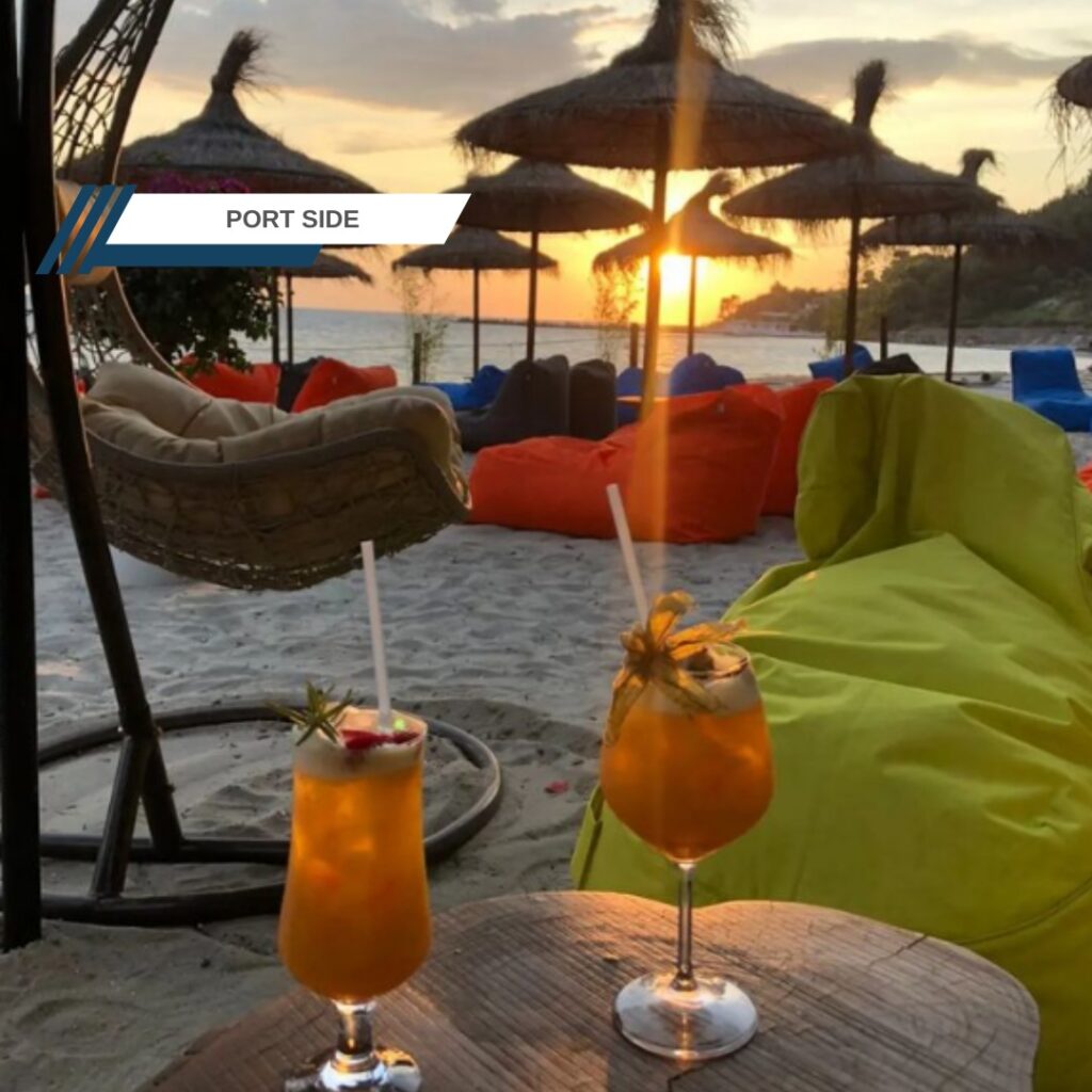 port side beach ku deti takon muziken dhe koktejlet