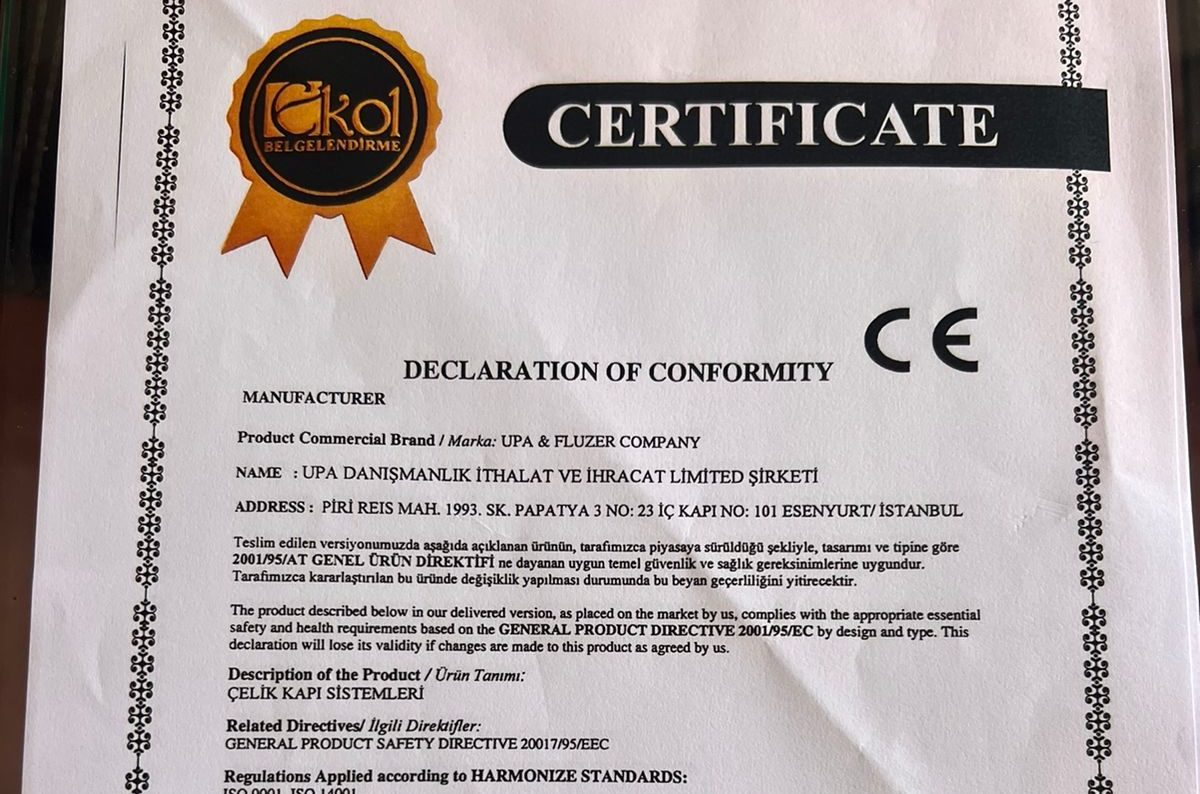 fluzer company durresinfo certifikate cover